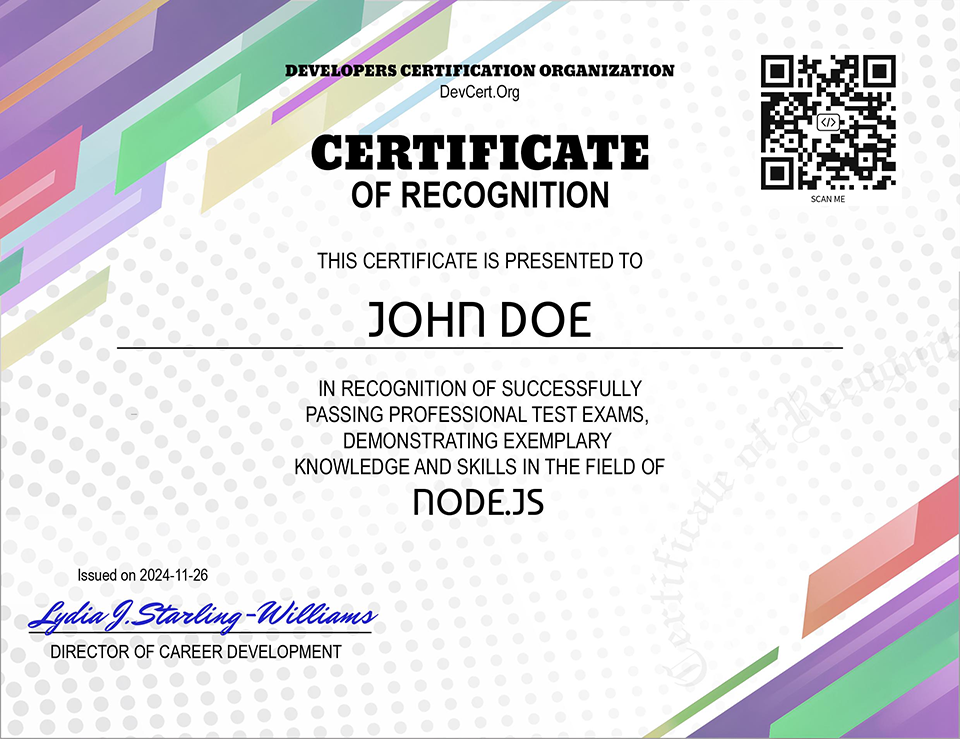 Node.js Certificate for Developers
