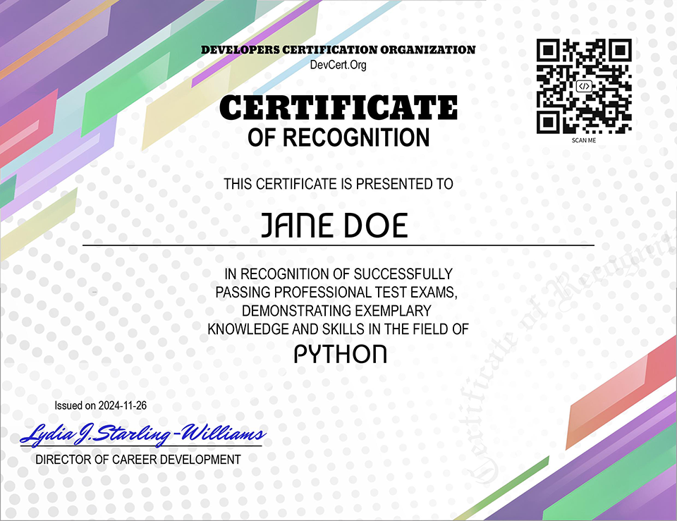 Python Certificate for Developers